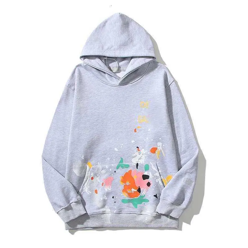 2023 Designer Mens Hoodies Galeries Depts Streetwear Sweater American High Street Painted Graffiti Womens Loose Hood Bluza Sport Hip Hop xvvr