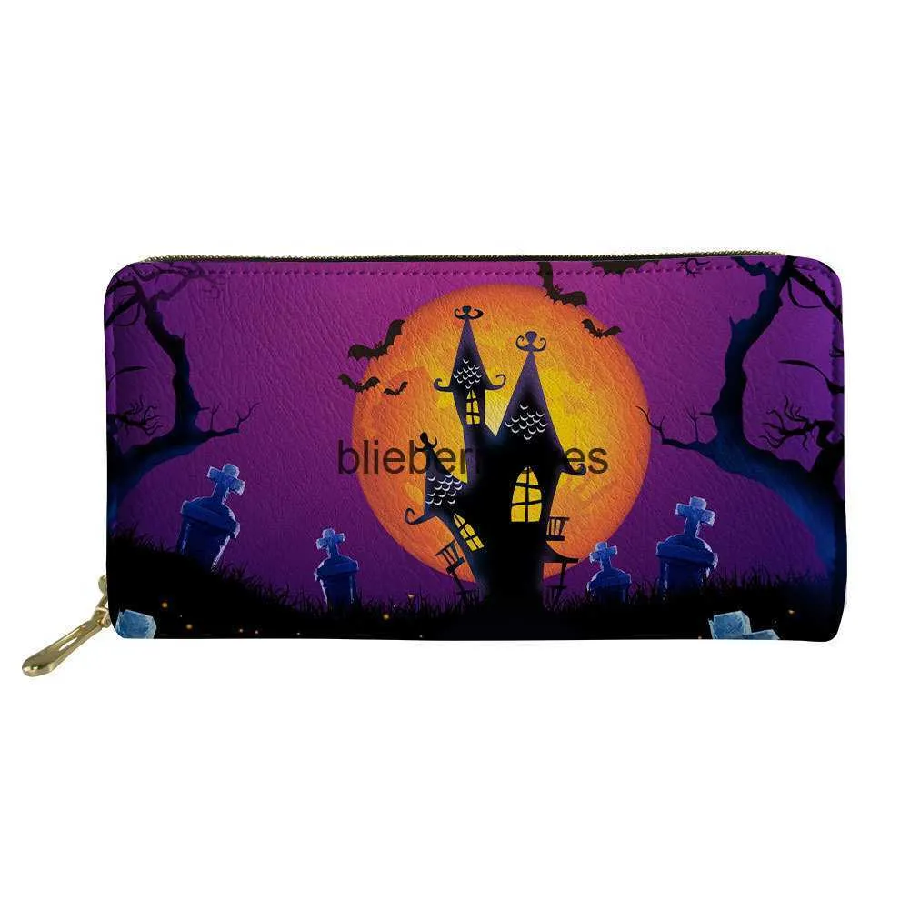 TOTES Creative Halloween Portfel damski Pu Zipper Storage Storage Multi Card Ręczny portfel Custom03blieberyees