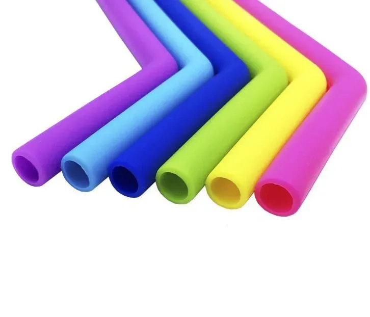 Drinking Straws Set Drink Tools Reusable Eco-Friendly Colorful Silicon Straw For Home Bar Accessories