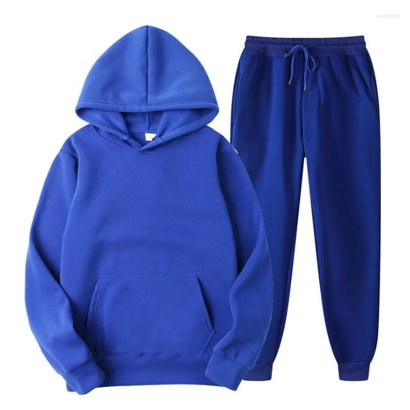 Mens Tracksuits Blank Fleece Sweatpants And Hoodie Set Unisex Jogging Suits Sweatsuit Men Joggers For Chandals Para Hombre From 21 02 DHgate