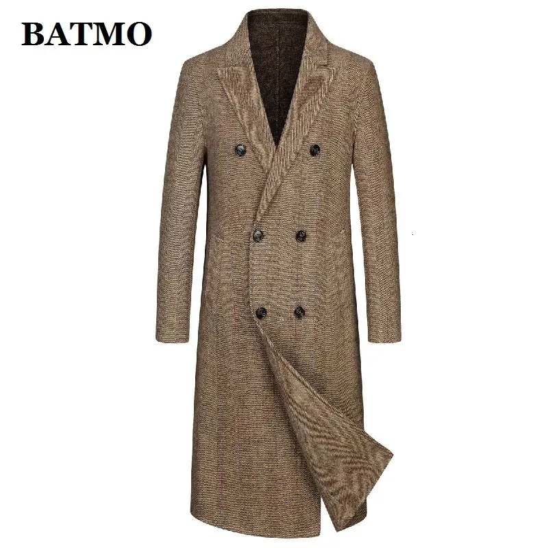 Mélanges de laine pour hommes BATMO 2023 arrivée automne long trench-coat en laine hommes plussize 5829 231005