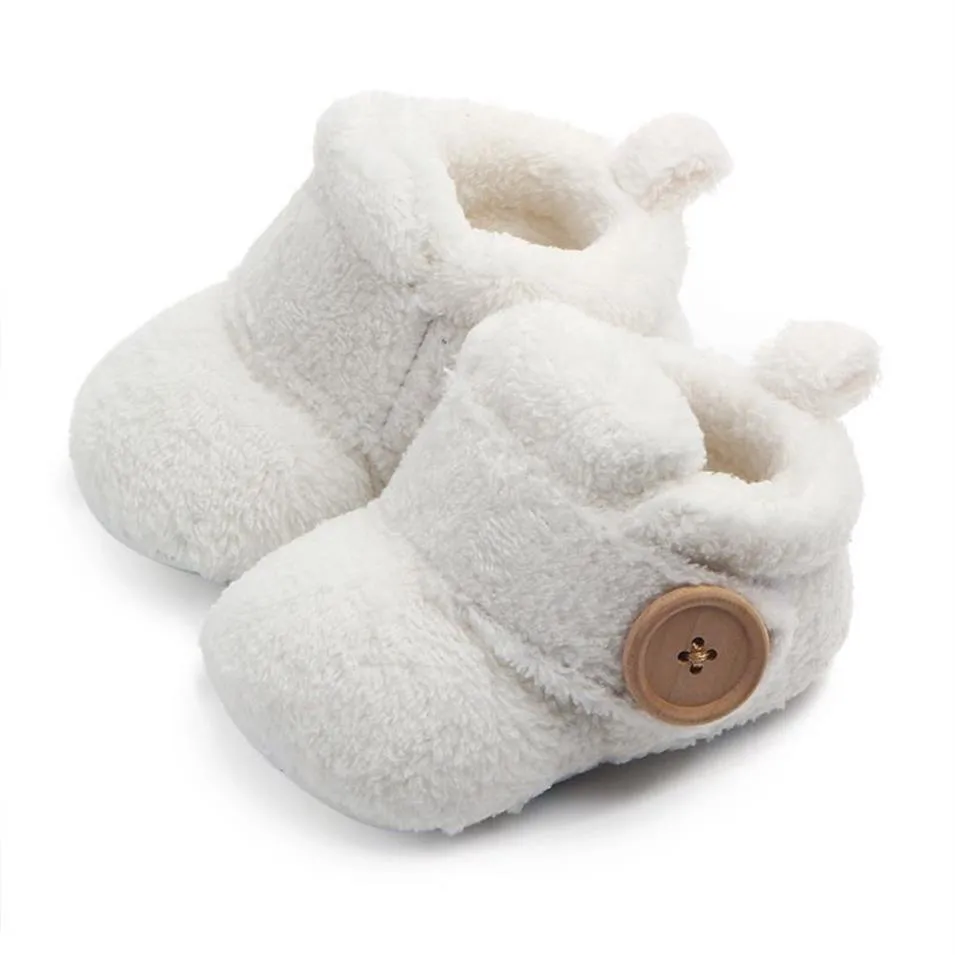 Cozy Coral Fleece Crochet Baby Booties For First Walker Winter