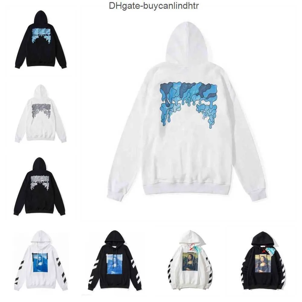 Мужские толстовки с капюшоном Off White % 60 Скидка Стиль Модные модные расписные стрелки в полоску вороны и женские модели 2023