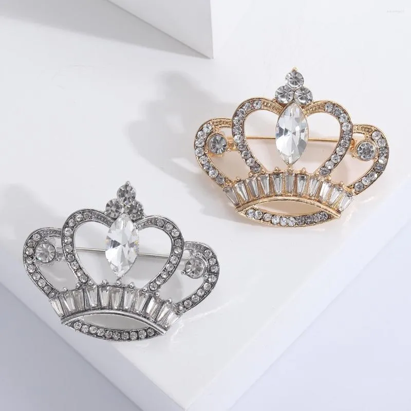 Broszki moda korona na norcestone dla kobiet odznaki królewskie luksusowe kryształowy garnitur klapy akcesoria bankietowe codzienne biżuteria