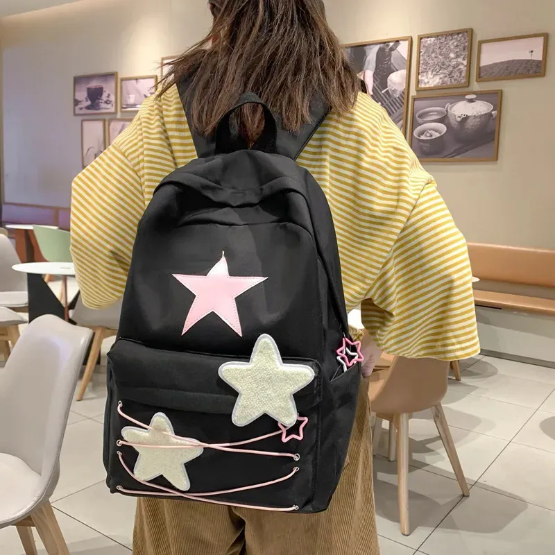 Star Backpacks Korean Sweet All Match Japanese Y2K Aesthetic Schoolbags