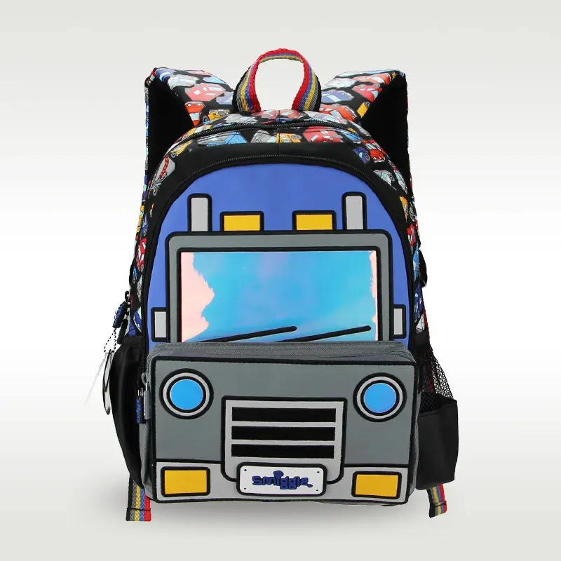 Schultaschen Smiggle Australia Hochwertige Original-Kinderschultasche für Jungen, Cartoon-Auto-Modellierung, cooler Rucksack, Kawaii-Kindertaschen, 14 Zoll, 231006