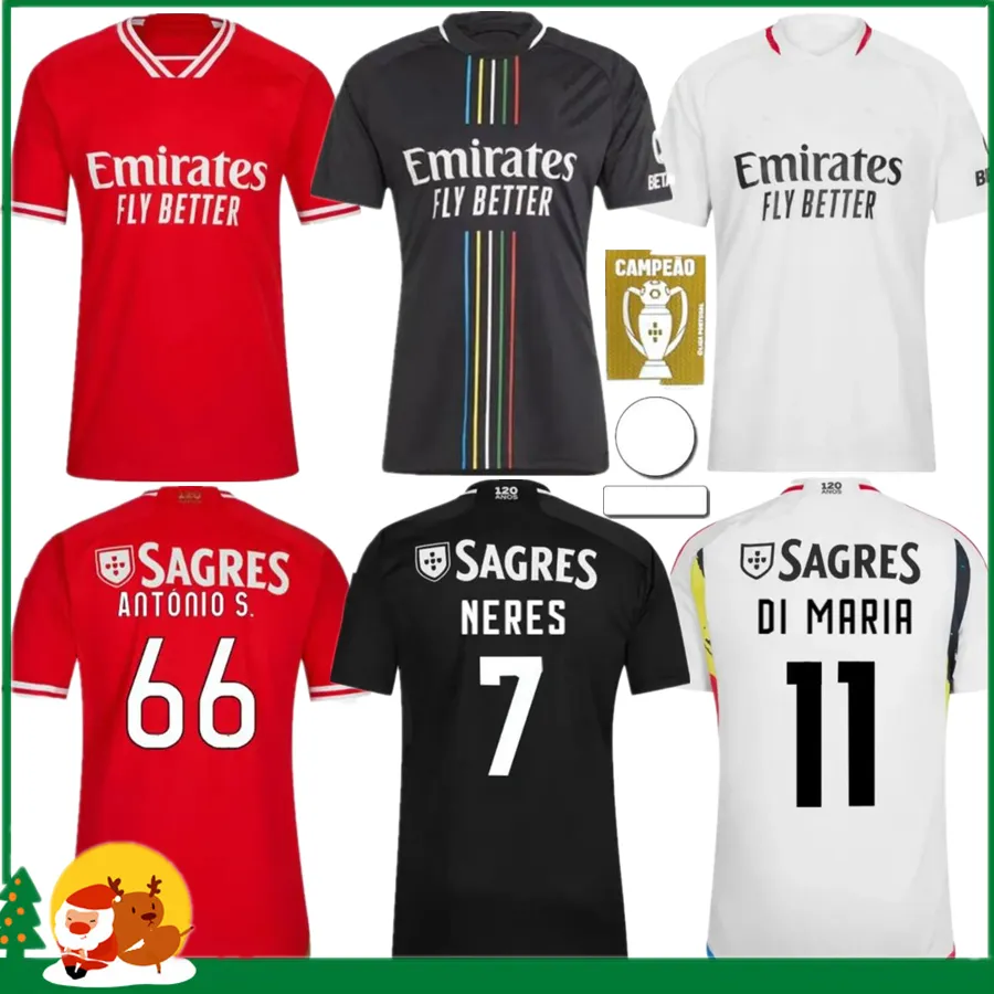 23 24 Benficas Soccer Jerseys SEFEROVIC WALDSCHMIDT PIZZI RAFA G.RAMOS 2023 2024 Home Away Men Kids Kit Football Shirts OTAMENDI Kokcu Di Maria