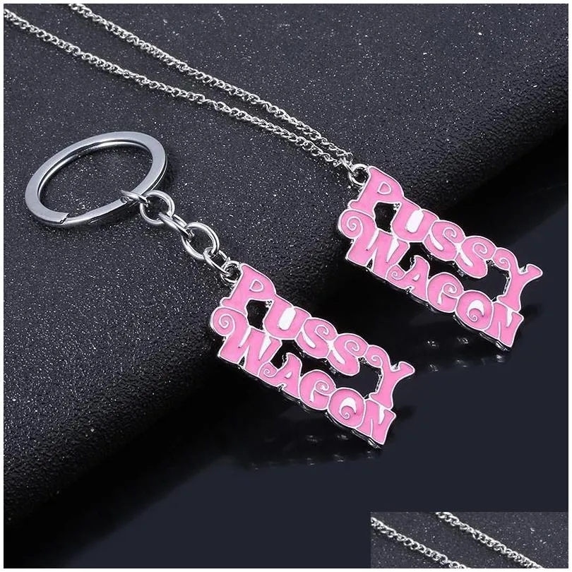 Keychains Lanyards Pussy Wagon Pink Keychain For Women High Quality Kill Bill Key Chains Fashion Accessories Jewelry Drop Delivery Otpje