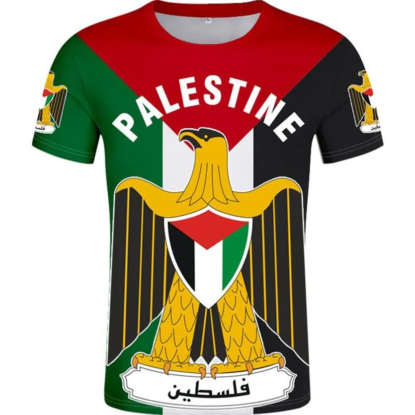 パレスチナTシャツDIYカスタムメイド名パレスティナTシャツネイションフラグテイトパレスチナカレッジプリントロゴ衣料品293V