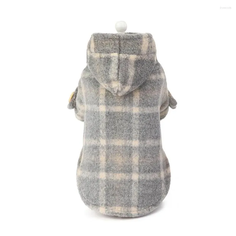 Dog Apparel Plaid Winter Warm Puppy Trench Coat For Small Pet Cat Cotton Padded Jacket Hoodies Chihuahua Pitbull Clothes