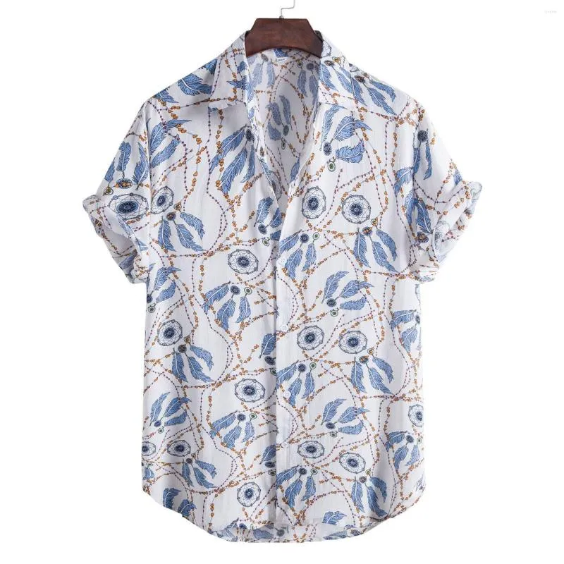 Chemises décontractées pour hommes Social Hawaiian Ethnique À Manches Courtes Chemise Florale D'été Surdimensionnée Lâche Et Respirant Designer Dazn Reserva Vêtements