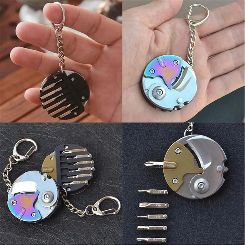 Keychains Car Plier Key Chain Ring Multifunctional Pocket Mini Folding Screwdriver Portable Outdoor Opener Coin Knife Keychain Key213P