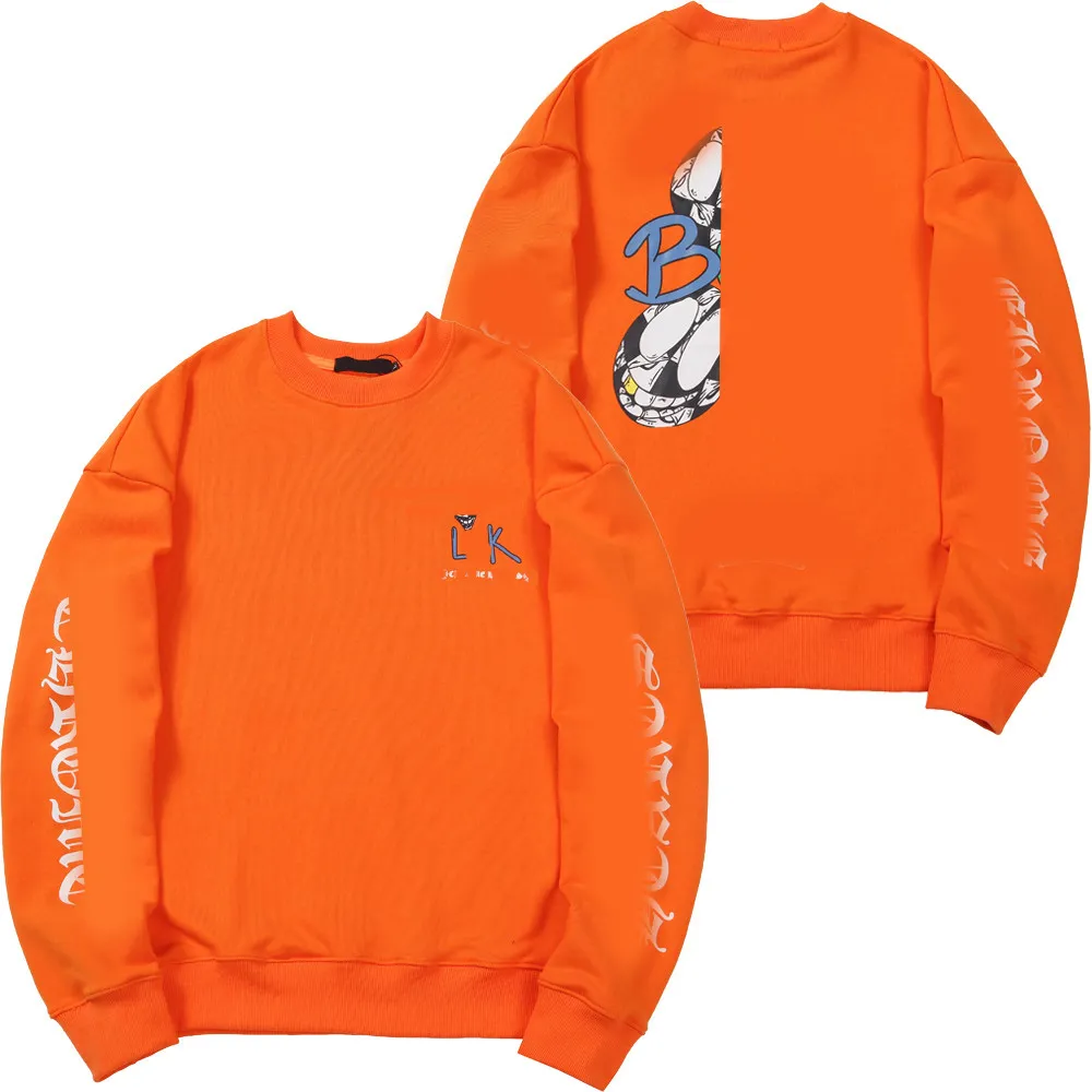 JL GC 823C01C68 Hoodie CH Matty boy Men Women Oversize Sweatshirts Streetwear Neutral Pullover Cartoon graffiti print orange sweater street style