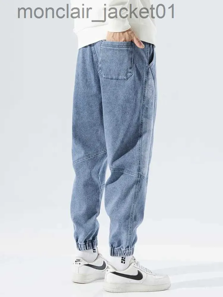 Mens Spring Summer Black Blue Baggy Jeans, Hip Hop