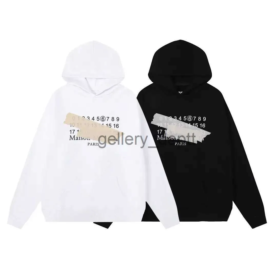 Sweats à capuche pour hommes Margiela automne nouveau sweat à capuche mm6 bande impression numérique quatre coins étiquette sweat à capuche hommes et femmes couple sweats à capuche surdimensionné J231006