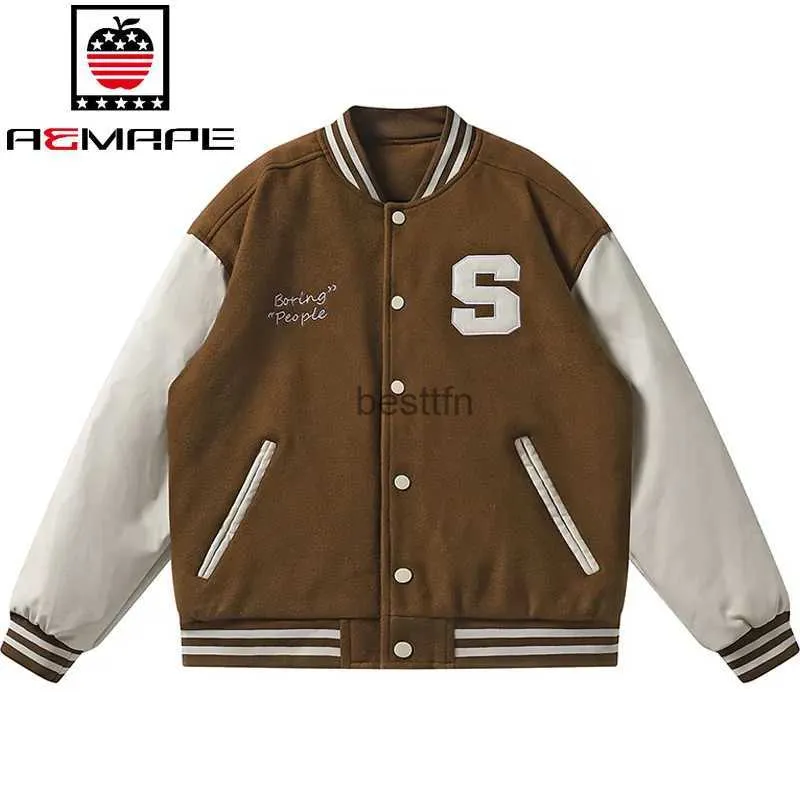 Vestes pour hommes Varsity Baseball Bomber Jacket Hommes Loose Unisex Jackets College Coats Fleece Jacket Baseball Uniform Trendy Men Women StreetwearL231006