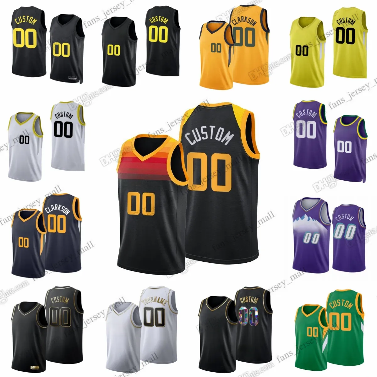 Custom Printed 2023 24 New Basketball Jerseys Lauri Markkanen Collin Sexton Walker Kessler