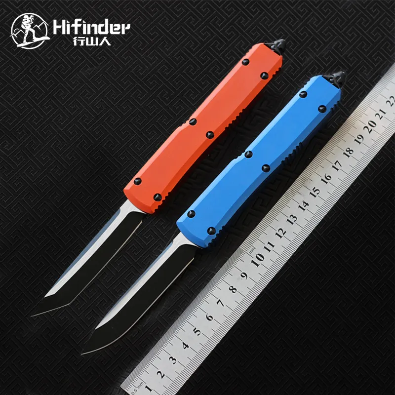 Hifinder Knife Blade: D2 (svart) Handtag: Aluminium (CNC Five Colors) Camping Survival Outdoor EDC Hunt Tactical Tool Dinner Kök Kniv Kniv Kniv