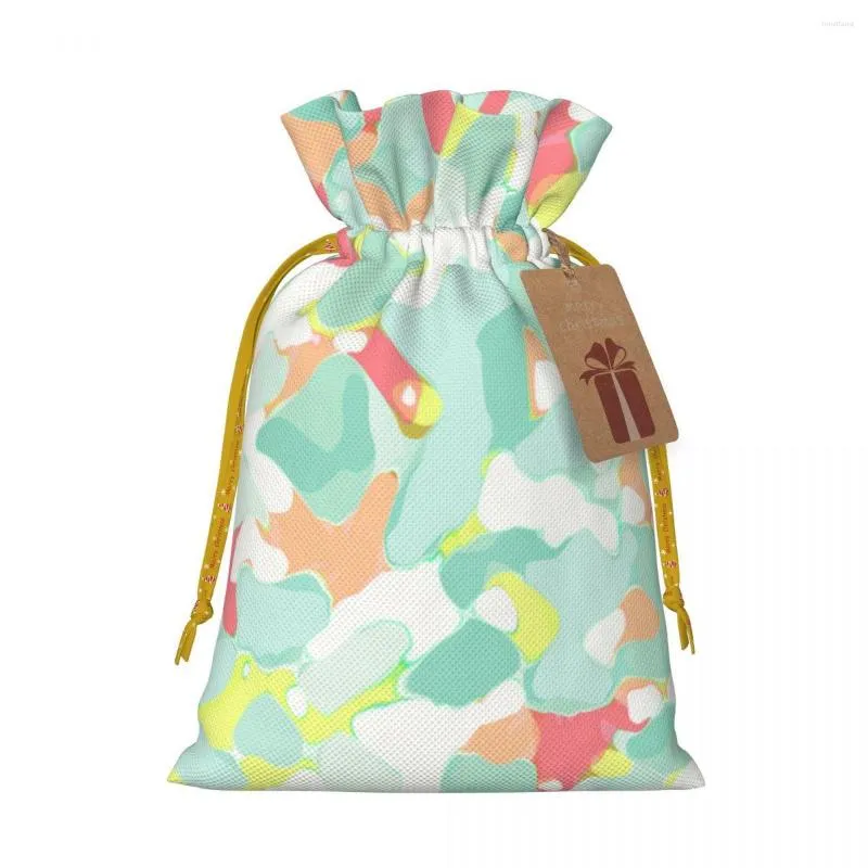Christmas Decorations Camouflage Crayon Fashion Packaging Bag Gift Storage Drawstring Halloween Candy Festival