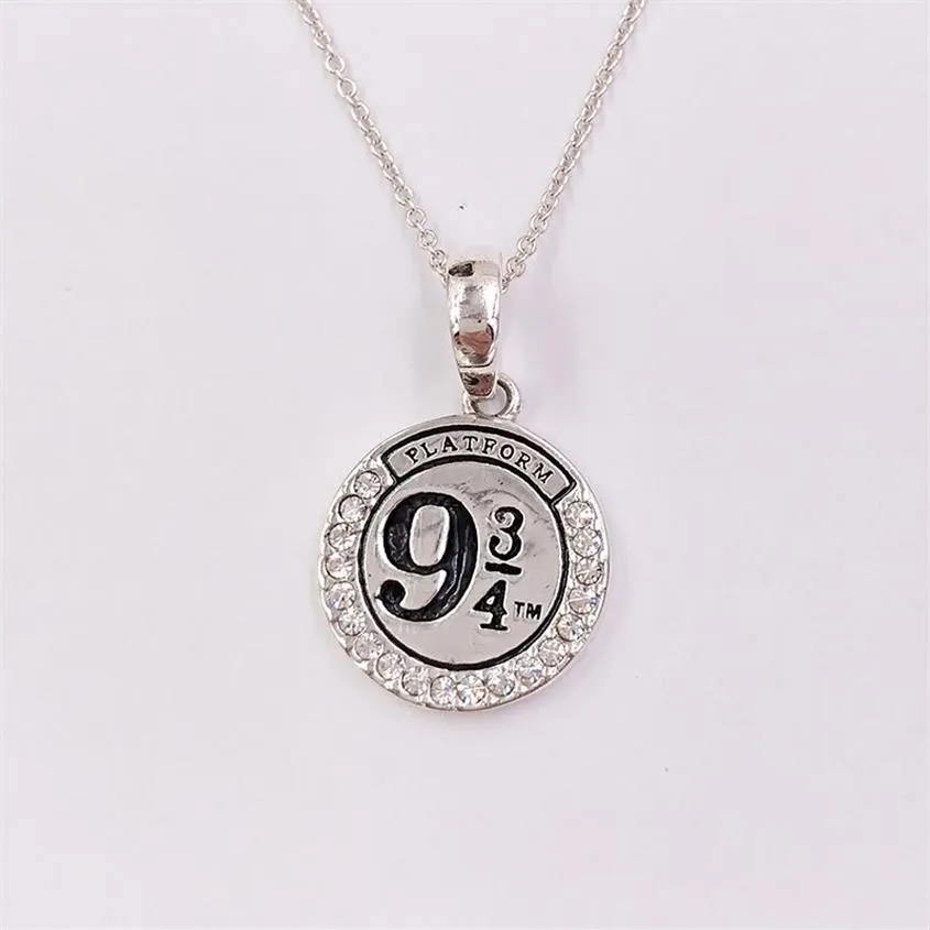 charms jewelry making Hary Poter Platform 9 3 4 925 Sterling silver couples dainty necklaces for women men girl boys sets pend2189