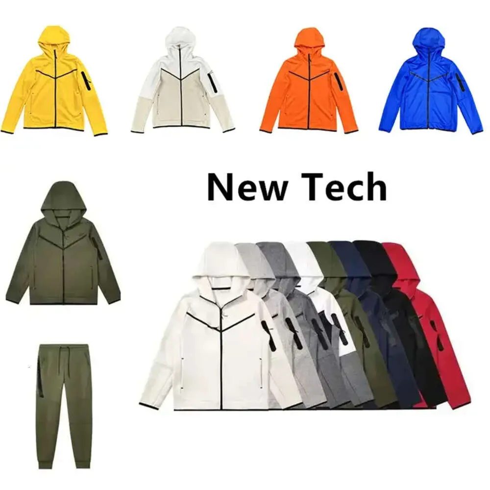 2023 Tech Hoodies Neue Farbe Sportswear Full Zip Hose Trainingsanzug Set Techs Fleeces Techfleeces Sporthosen Herren Designer Jacken Space Cotton