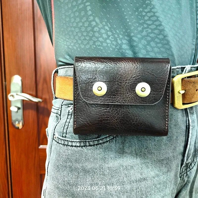 Midjepåsar Blongk Small Midjeväska äkta läder Mini Belt Pack Plånbokskort Holder Bil Key Case House Nyckelpåse Män 3618 231006