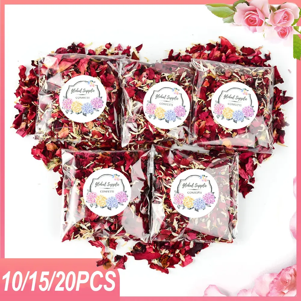 Other Event Party Supplies 100g-200g Natural Dried Flower Wedding confetti Rose petals 100% Biodegradable popper Wedding DIY Party Decoration Rose Petal 231005