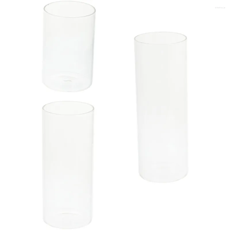 Kerzenhalter 3 Stück transparente Tasse Glas Teelichthalter Hochzeitsdekorationen Tische Säule hohl kleiner Standbehälter Bulk
