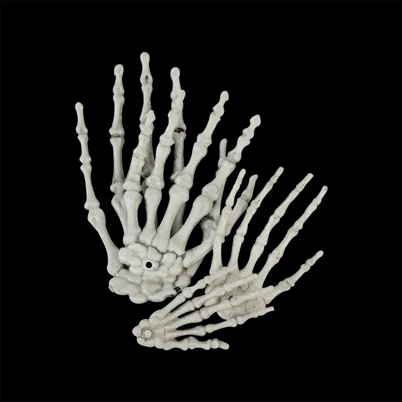 1 Pair Halloween Decoration Realistic Life Size Skeleton Hands Resin Fake Human Hand Bone Zombie Party Terror Scary Props