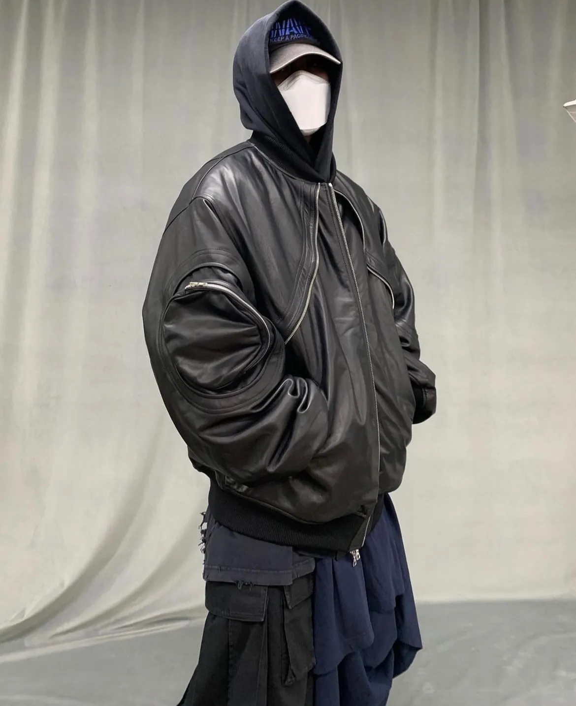 Far.ARCHIVE Bike Leather Jackets Jacket Trendy Round Arm