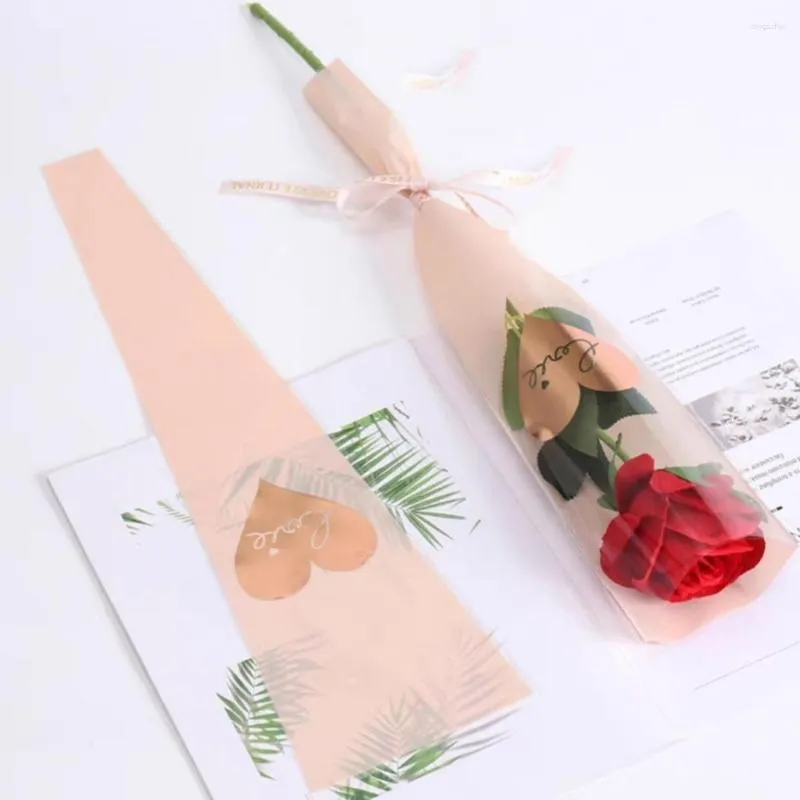 Confezione regalo Ampia applicazione Borsa da regalo con fiori di rosa a tulipano singolo dall'aspetto gradevole Forniture per San Valentino