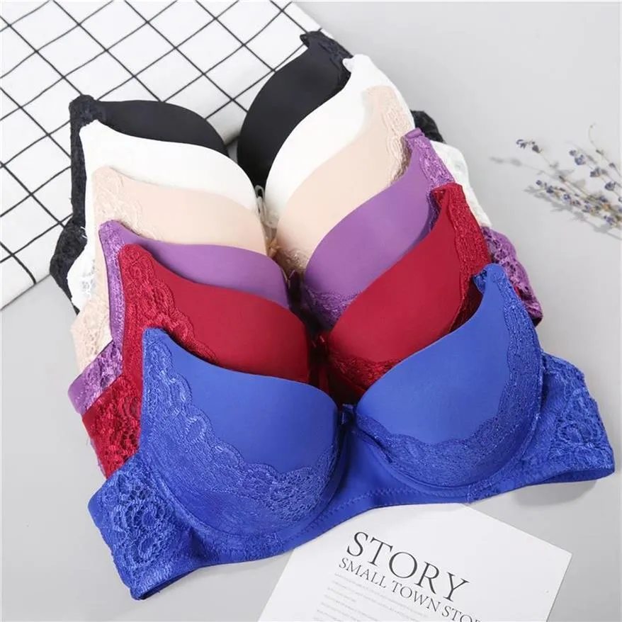 BRAS SEXY Dantel Push Up Up Up Up Super Super Gat Cole Biter Kişilmiş Genç Kız En Kalite Lingerie Bra Plus Boyut 36 38291o