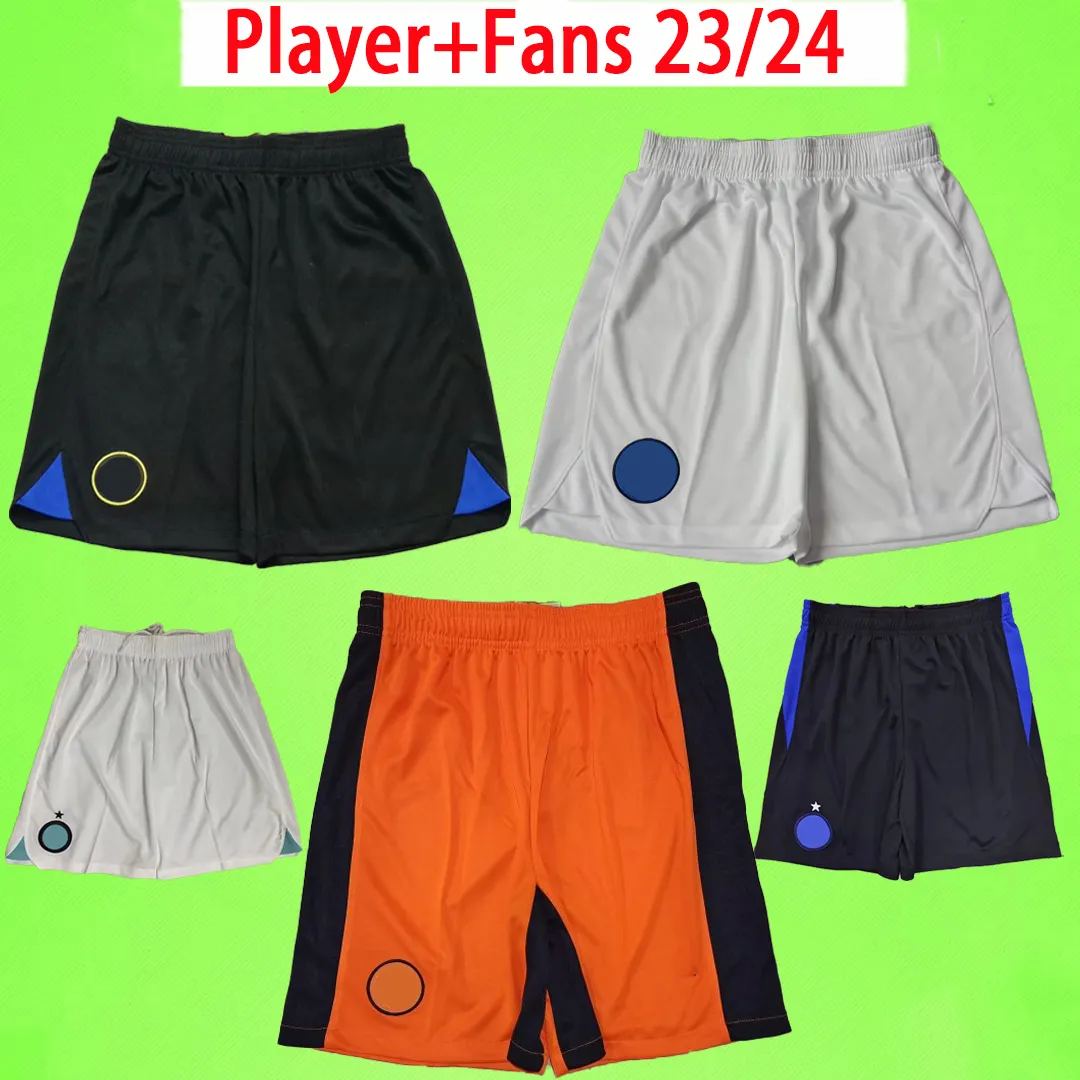 2023 2024 Inter Lautaro Soccer Shorts Fans Player نسخة Thuram J. Correa 22 23 24 Barella Dumfries Calhanoglu Frattesi Milans Football Pants Home Over Orange