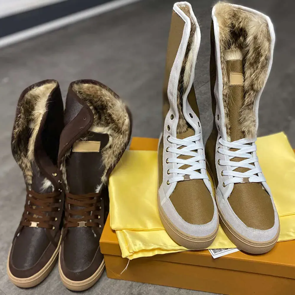 Snow Boots Designer Buty Futra Buty Platforma Kobiet Designer Buty męskie buty płaskie kostki z pudełkiem NO484
