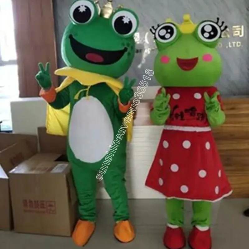 Halloween Frogs Mascot Costume Cartoon de haute qualité personnage de carnaval adultes Taille de Noël Fête d'anniversaire Tenue de fantaisie