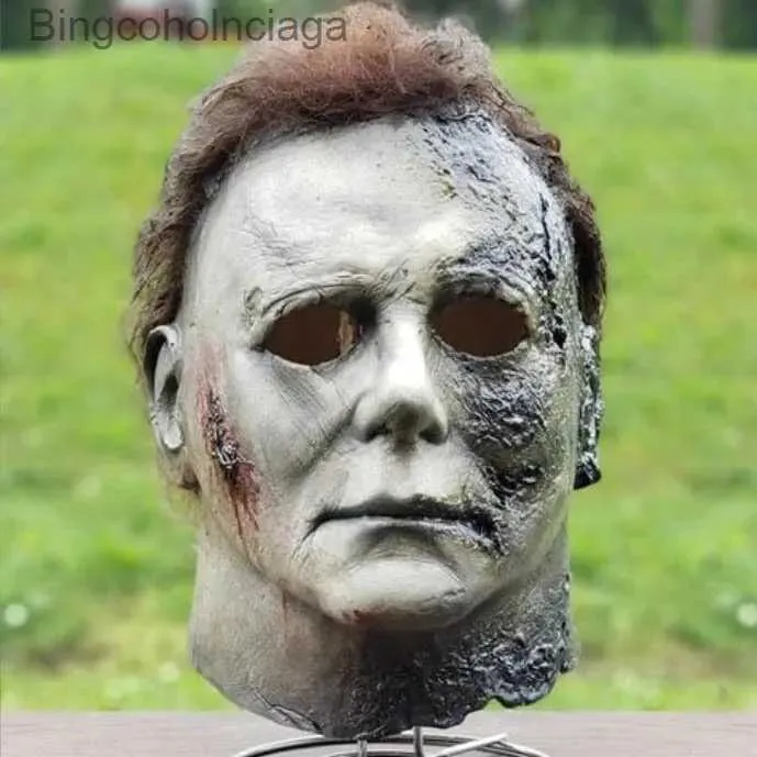 Costume a tema 21 X 26 X 29 cm Michael Myers Famoso Killer Halloween Terror Mask Facecover Copricapo Cosplay Accessori Puntelli Party ToyL231008
