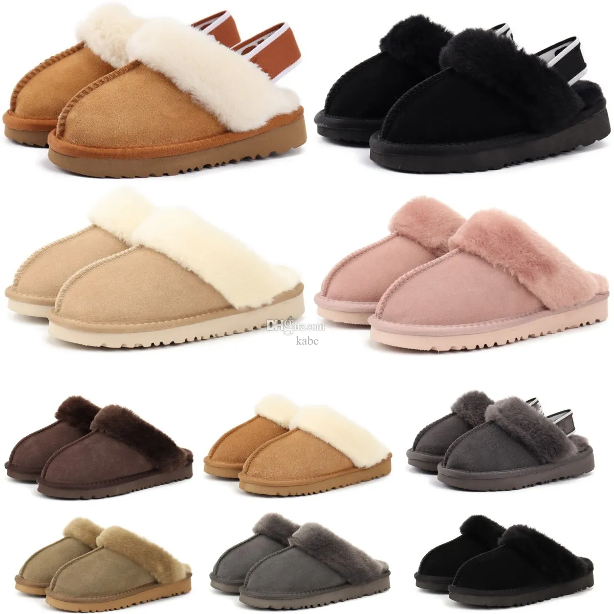 Kids Australia Funkette Slipper Shoes Flip Flop Slippers Fluff Yeah Slide Baby Boys Girls Sheepskin Suede Barn Platform Shearling päls fodrad Slide Z3Z4#