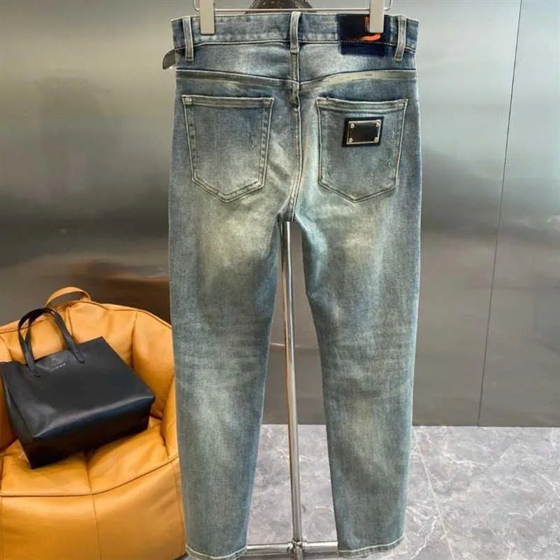 Jesienna zima projektant dżinsów dżinsy do mycia dżinsowe spodnie damskie stopniowa zmiana kolorów zużyte dżinsy mody dresowe 3128