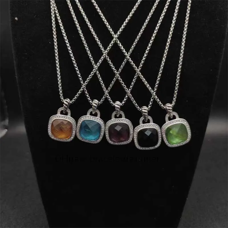 High Square Gift designer Gemstone Necklace jewelry fashion Wholesale necklaces Quality Free Women Shipping 14mm items diamond pendant