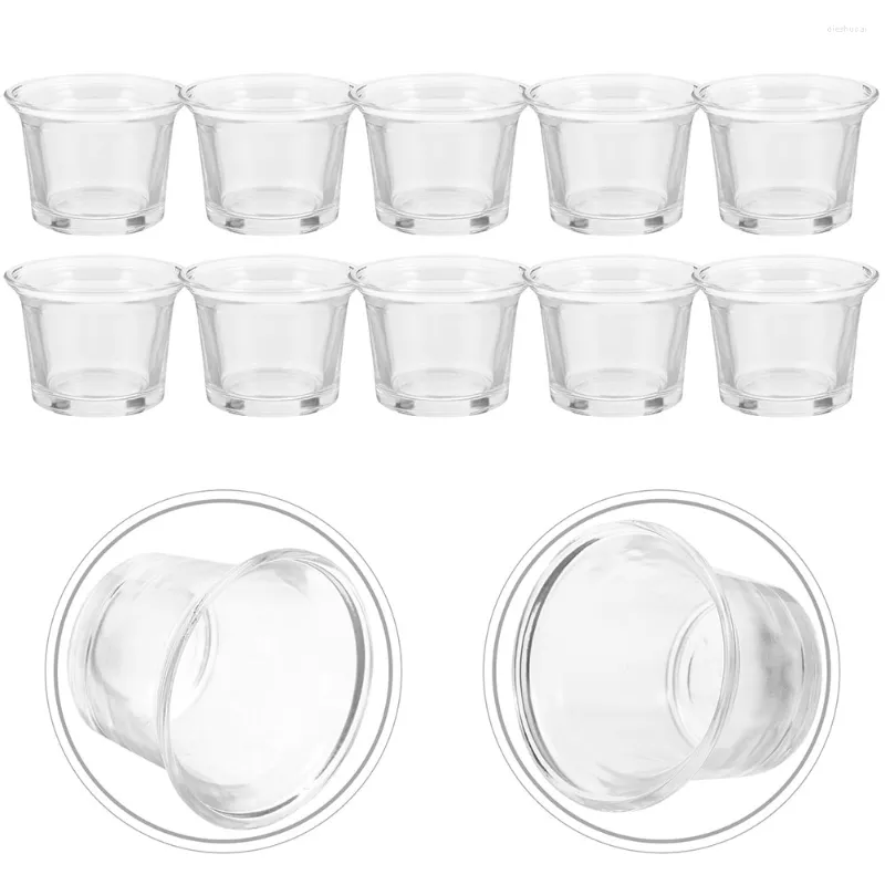 Candle Holders 6pcs Glass Jars Clear Holder Containers For