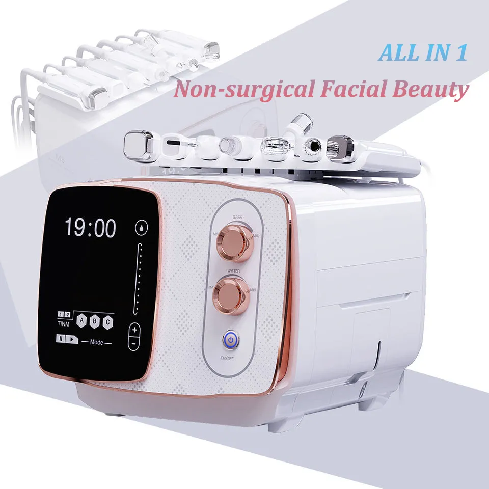 Logo personnalisé portable 7 en 1 EMS ultrasons visage nettoyage en profondeur hydro facial beauté machine salon clinique usage domestique pour tous les types de peau