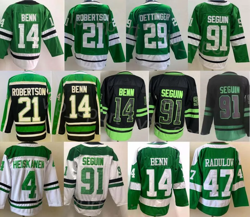 Mens Hockey 21 Jason Robertson Jersey Reverse Retro 14 Jamie Benn 91 Tyler Seguin 29 Jake Oettinger 47 Radulov 4 Miro Heiskanen Stitching Centennial Classic Color