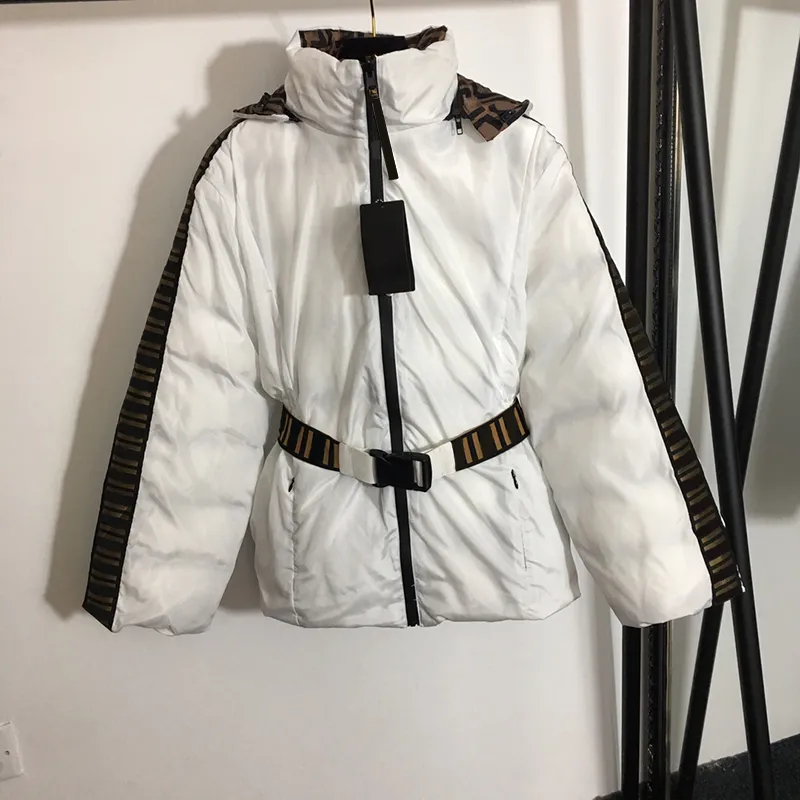 Двухсторонняя дизайнерская верхняя одежда Классическое пальто с капюшоном Модные куртки с поясом Зимние теплые пуховые пальто для девочек Верхняя одежда