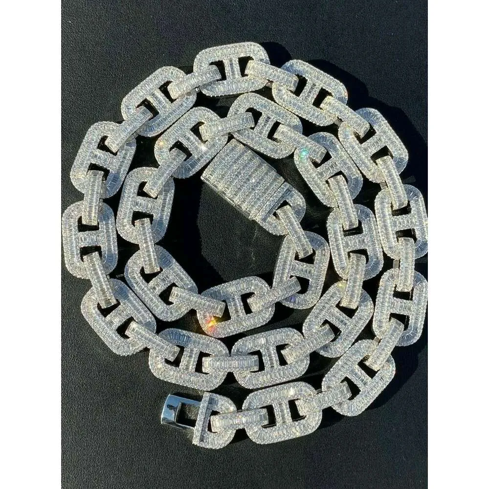 Trendy 18mm Icey Vvs Chain Baguette Diamond Mariner Link Cuban_voghion.com