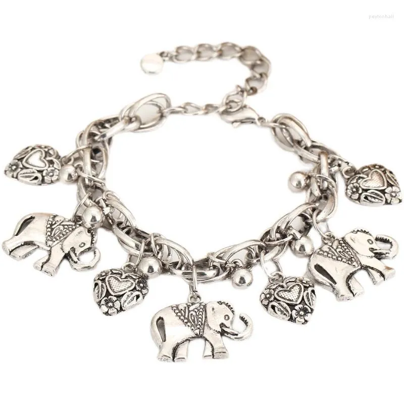 Ножные браслеты, винтажный пляжный браслет с резным слоном, женский браслет в форме персикового сердца, богемный тканый браслет для танцев