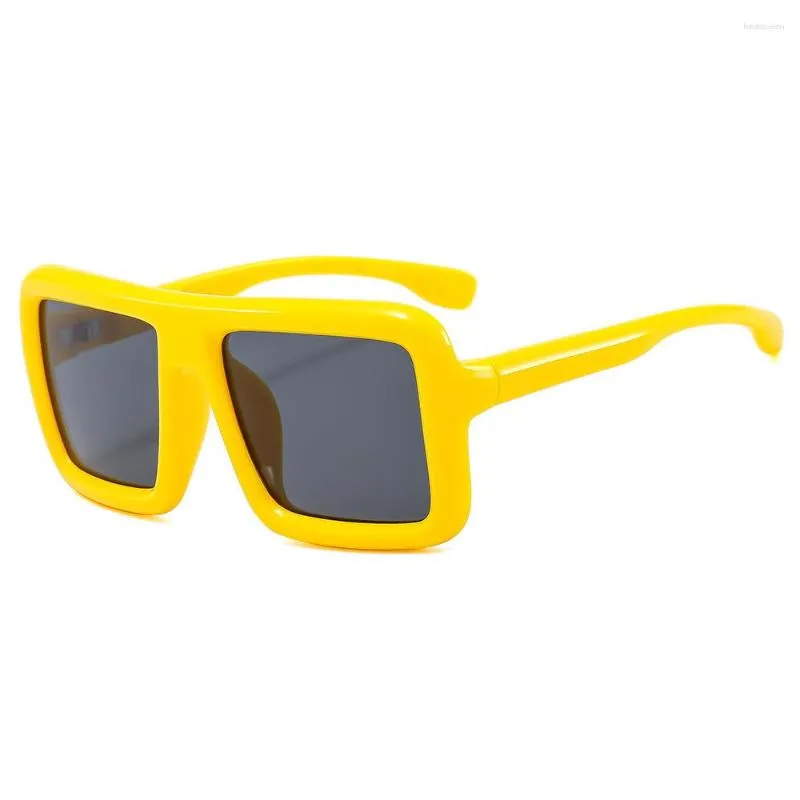 Lunettes de soleil carrées à la mode pour femmes et hommes, Vintage, couleur Punk, surdimensionnées, nuances de fête, 2023