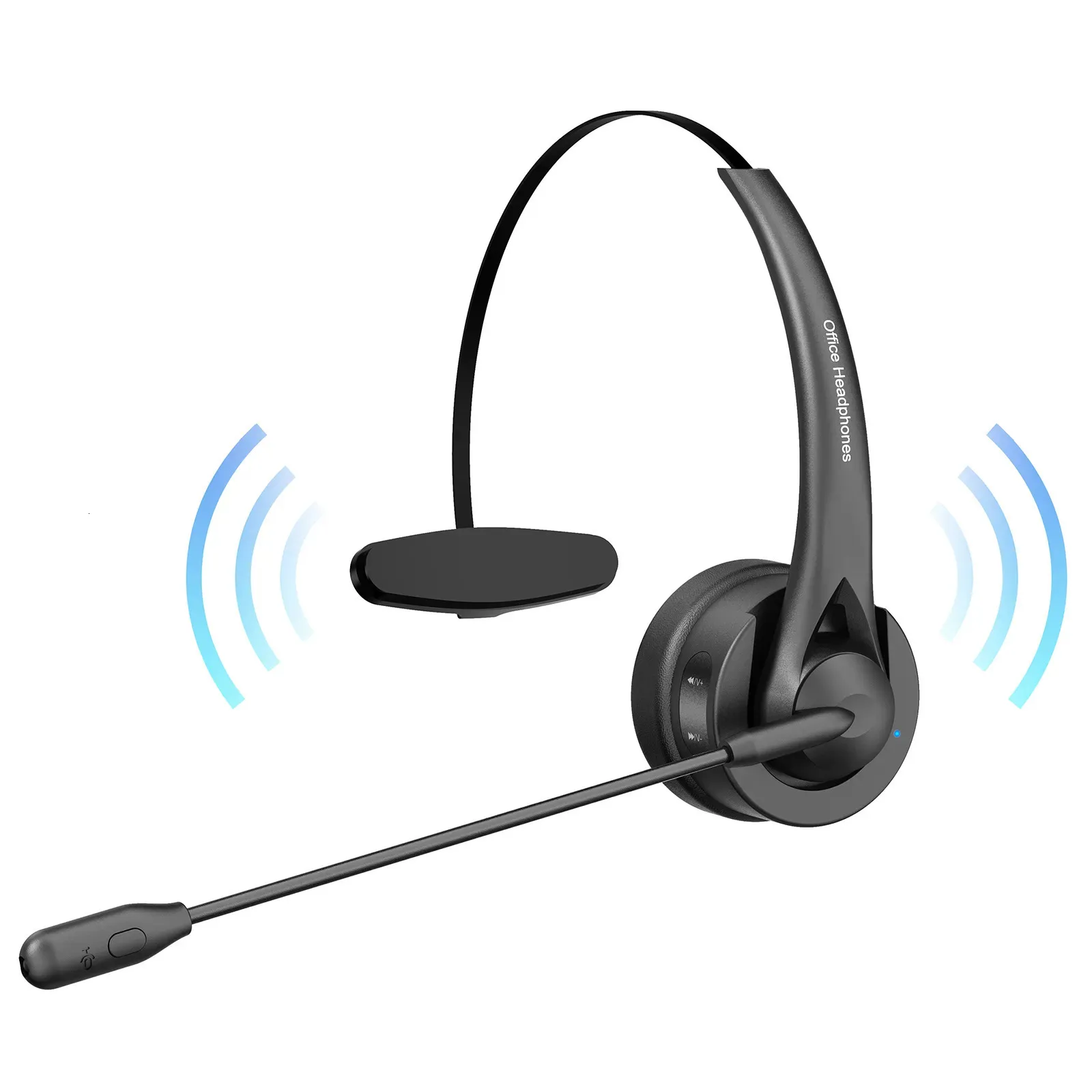 Casques sur l'oreille casque BT 5 2 casque sans fil centre d'appel écouteur avec microphone antibruit bandeau réglable contrôle du volume 231007