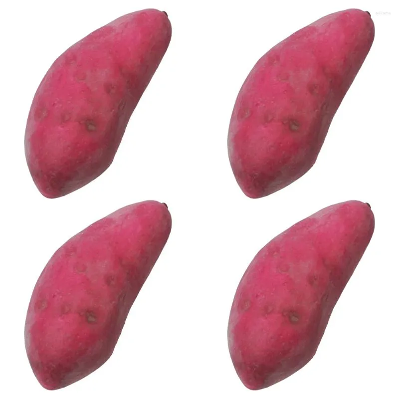 Dekorativa blommor 4 PCS Vegetabiliska modellen Livsellig Fake Sweet Potato Cabinet Decor Foams Artificial Potatis Home Purple Realistic