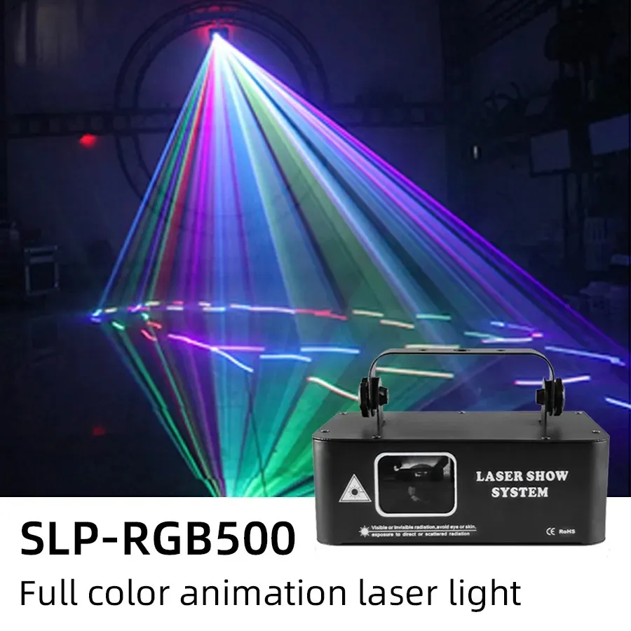 Projetor de scanner de linha de feixe rgb, laser discoteca 500mw para dj, discoteca, festa de casamento, boate, equipamento de luz de palco