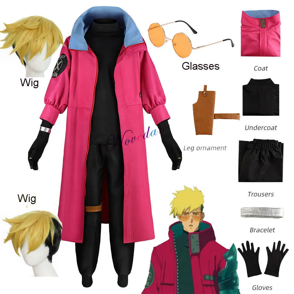 Trigun Vash The Stampede Cosplay Costume Millie Myrl Uniform Coat Sunglasses Wig Cosplay Anime Halloween Costume for Men womencosplay